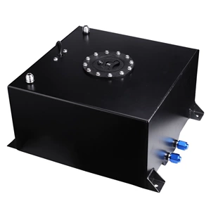 Car 40L Auxiliary Fuel Tank Aluminum Alloy Buffer Tank Mirror-Polished Battery Plastic Cover with Sensor Fuel Tank
