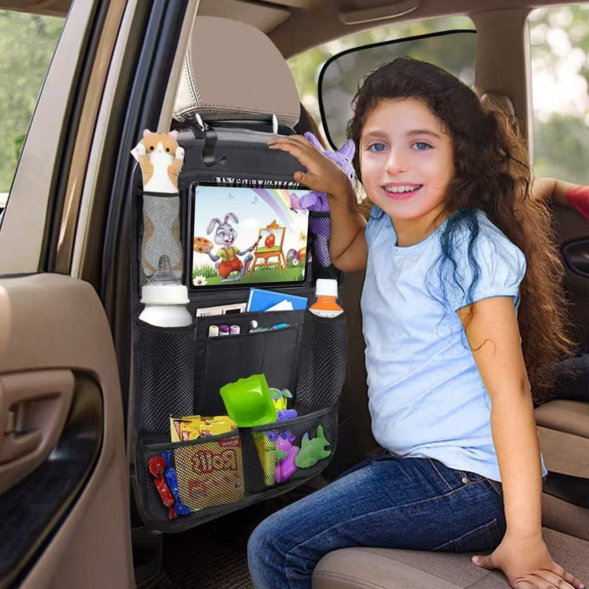 Qìchē – Car Seat Back Chair back anti-kick pad - kick-proof-with-storage
