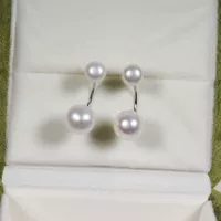 Серьги из стерлингового серебра 925 пробы с пресноводным настоящим жемчугом Двусторонние серьги спереди и сзади Легкие роскошные высококачественные серебряные серьги в западном стиле