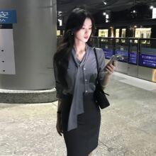 感通勤职业OL裙子套装2025新款上班衬衫半身裙两件套夏季女装