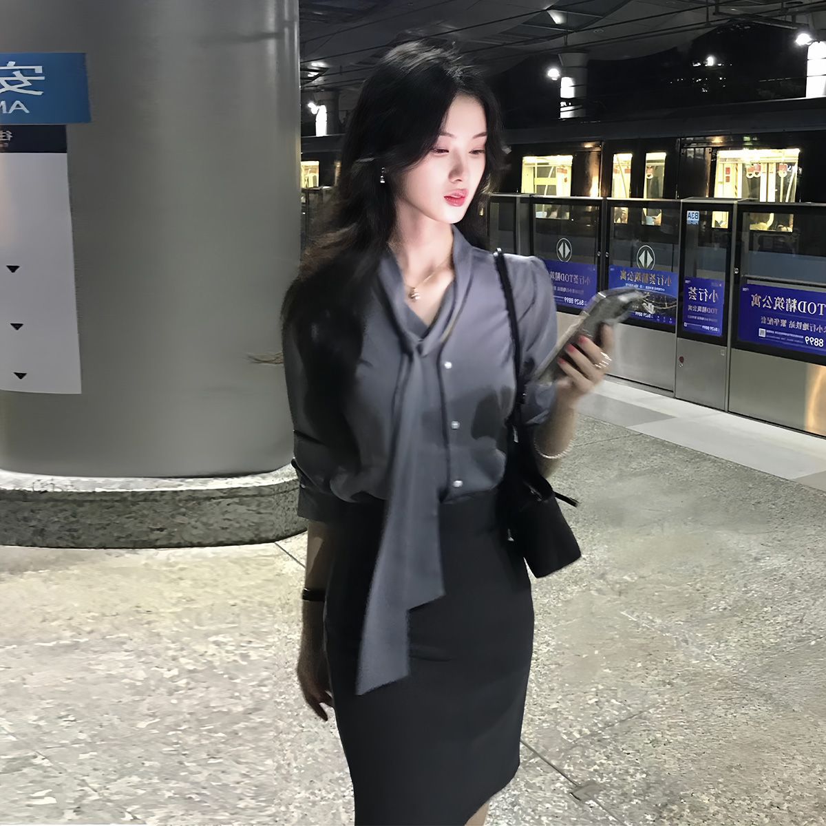 感通勤职业OL裙子套装2025新款上班衬衫半身裙两件套夏季女装