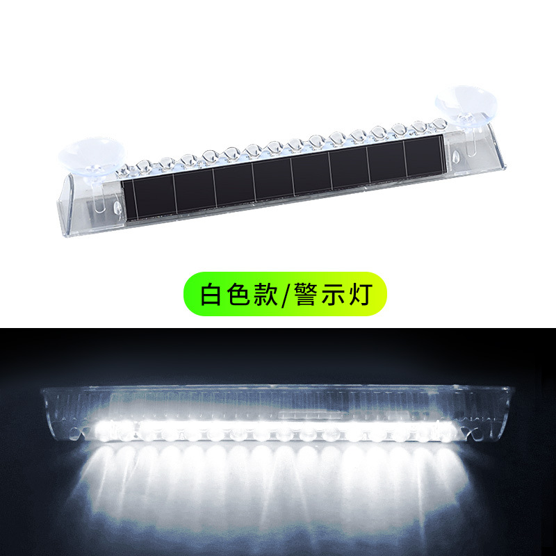 Ventana trasera colorida sin cableado luz de inducción solar luz de choque trasera LED decoración flash anti-ranger luz de advertencia de automóvil