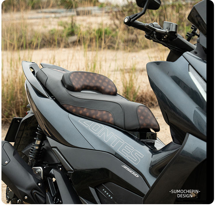 Suitable for Shengshi 350D motorcycle sports cushion assembly modified waist support waterproof seat bag frosted black suede leather