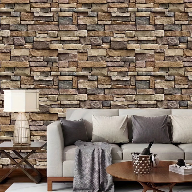 Vintage schist PVC waterproof moisture-proof self-adhesive removable stickers bedroom living room dining room TV background wall decoration