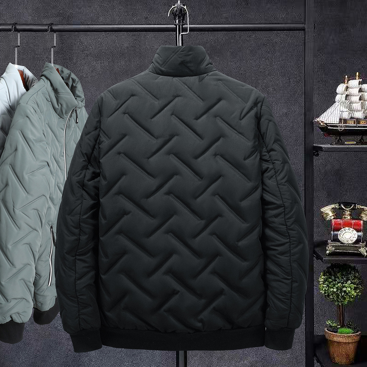 Cuello alto de algodón de los hombres abrigo de algodón acolchado abrigo de invierno ropa corta chaqueta acolchada de algodón de moda coreana ropa de trabajo chaqueta acolchada de algodón transfronteriza en stock