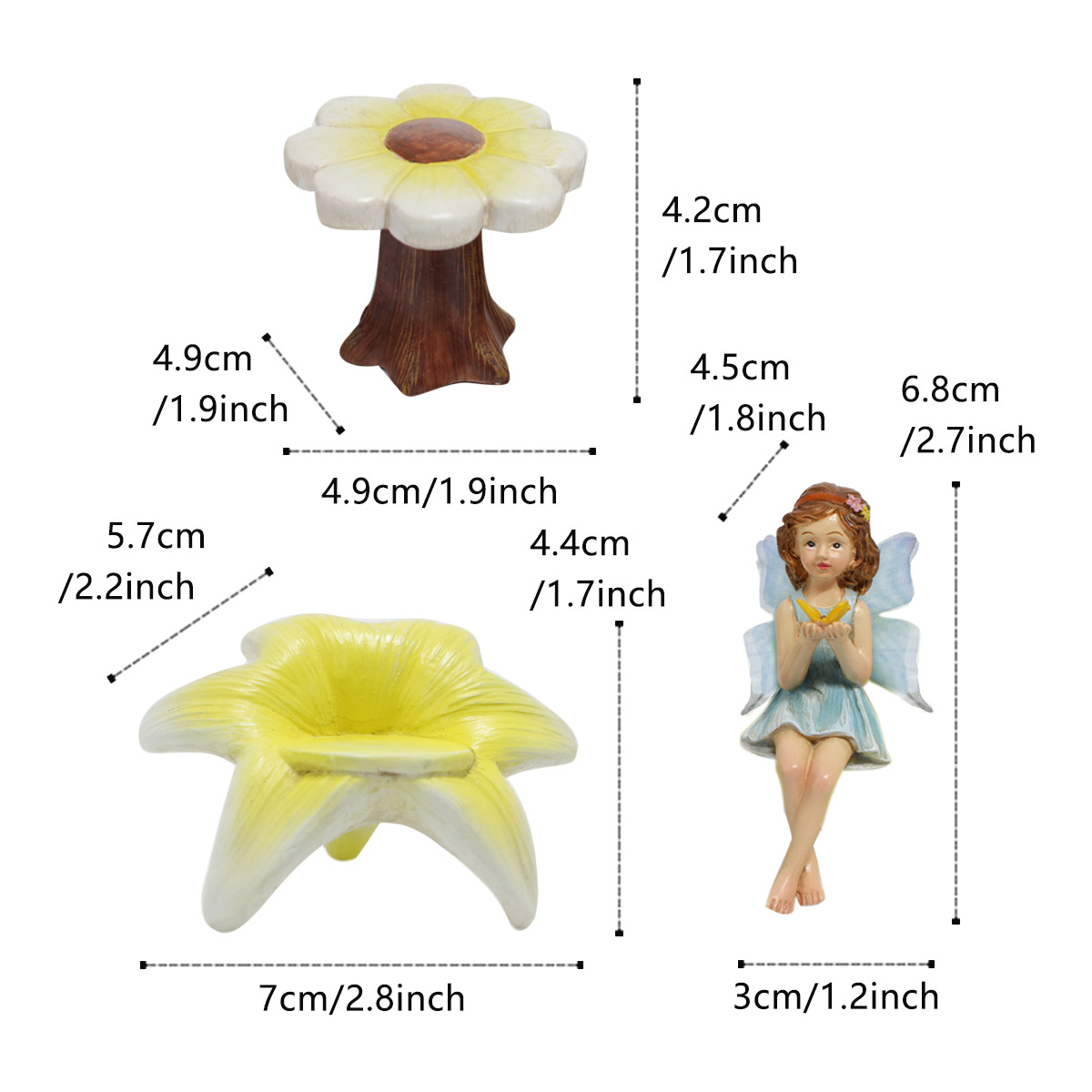 Balcony Layout Outdoor Courtyard Terrace Decoration Garden Grocery Flower Fairy Stool Garden Decoration Resin