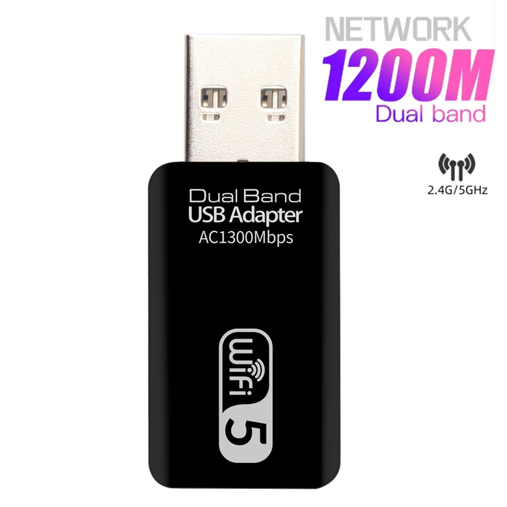 Двухдиапазонный 2.4G/5G, 1300M гигабитный USB беспроводной сетевой адаптер, приёмник сигнала WIFI, сетевой адаптер USB