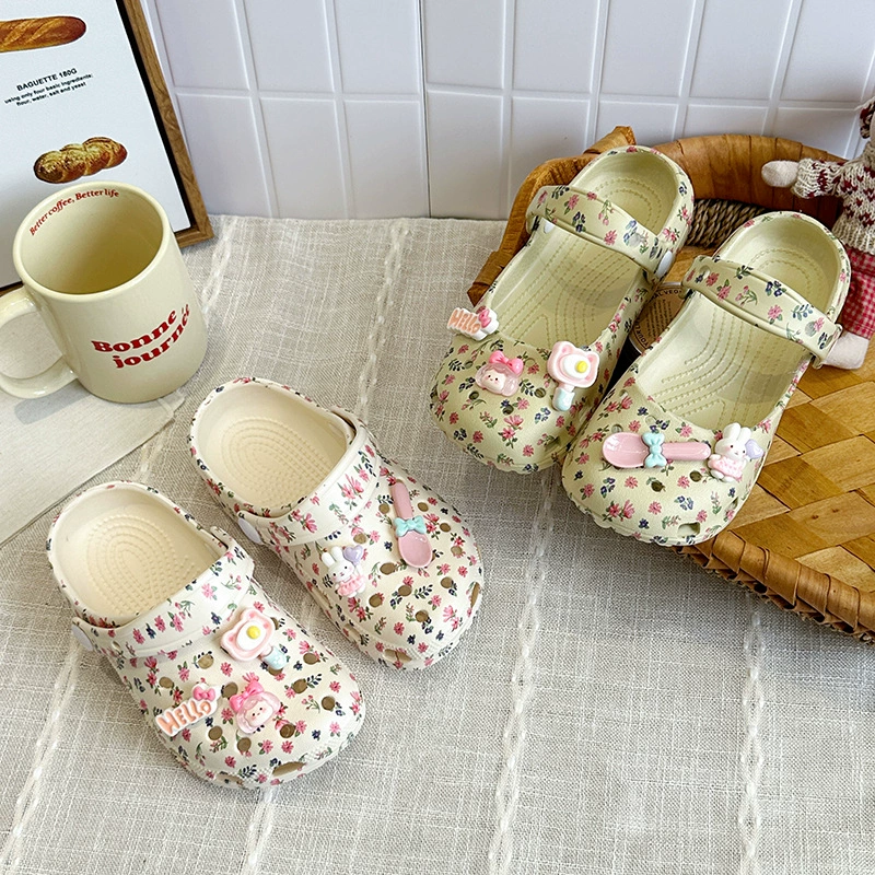 Мультяшные туфли «Мэри Джейн» босоножки тапочки в стиле Crocs пляжная обувь женские тапочки в стиле балеткор подходят для носки на улице
