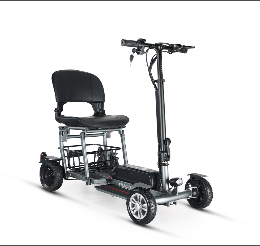 Cross-Border Amazon Dropshipping Elderly Mobility Electric Vehicle Aluminum Alloy Ultra-Light Portable Four-Wheel Folding Lithium Electric Vehicle