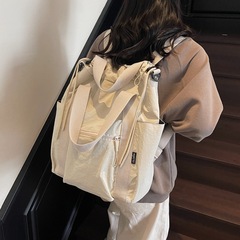 大容量通勤托特包女夏季2025新款帆布单肩斜挎包多功能轻便双肩包