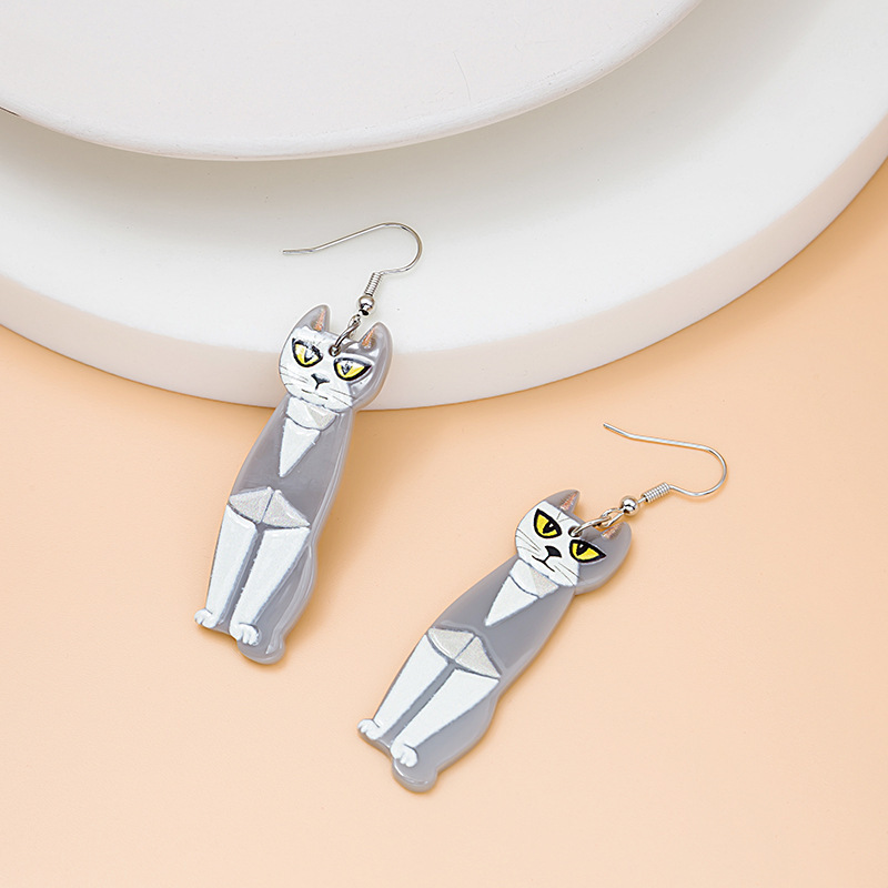 Fashion Cat Plastic Resin No Inlaid Earrings display picture 3
