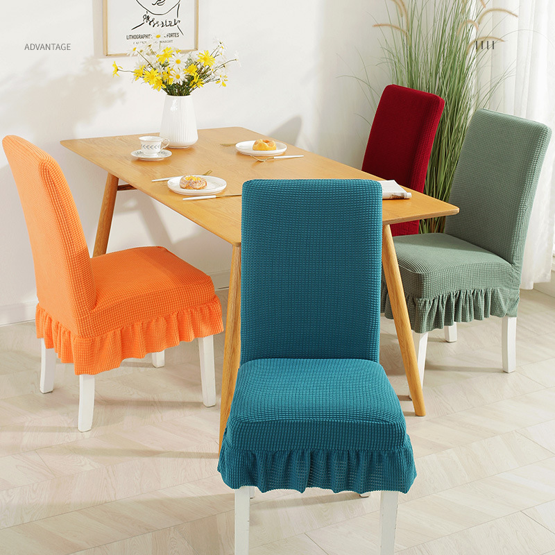 Cubierta de silla elástica de una pieza engrosada grano de maíz piña Plaid mesa de comedor cubierta de asiento palillos cubierta cuatro estaciones cubierta de polvo al por mayor