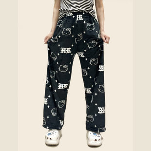 (Cross-border trading), flannel demi-season keep warm coral velvet trousers for leisure, plus size, Russia