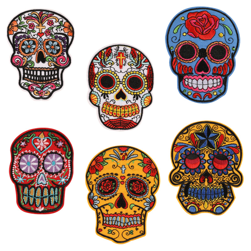 embroidery label skull embroidery badge  badge Patches sticker DIY clothing accessories cloth sticker