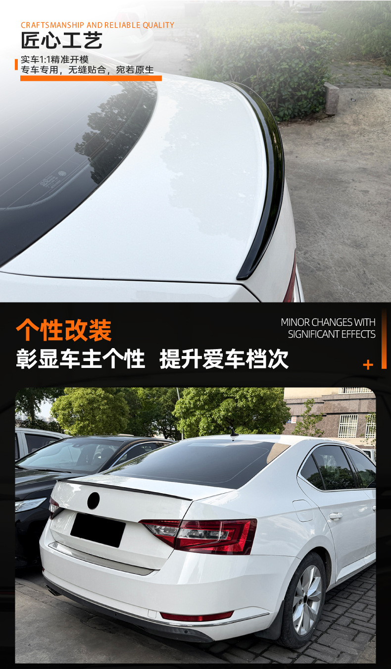 Suitable for Skoda Superb B8 2015-2022 small rear spoiler, fixed wind wing, spoiler, cross-border modification