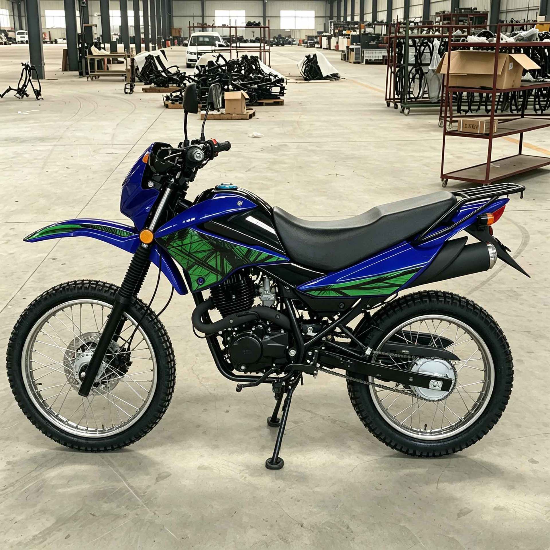 Adult Off-Road Motorcycle with Fuel-Powered Leather Seat, Cargo Rack, and Tail Rack, Exclusively for Export Sports-Style Two-Wheeled Vehicles