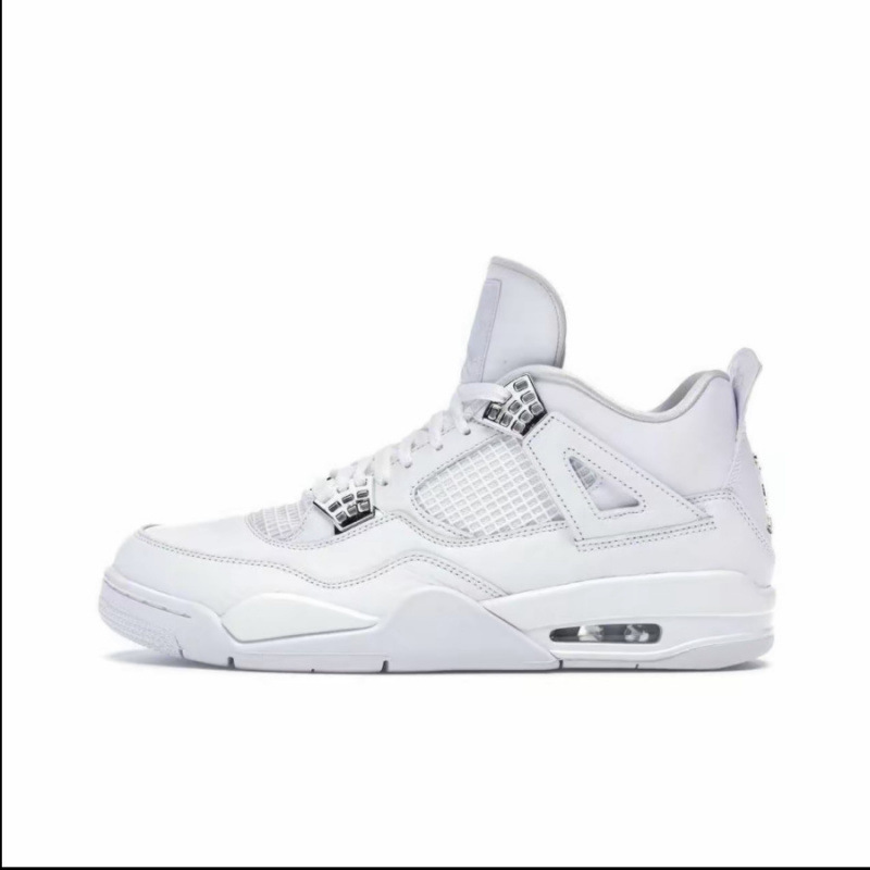 Zapatos de baloncesto de cuero de vaca original puros Pitian AJ4 zapatos antiderrapante retro zapatos de cuero de cabeza zapatos de hombre y mujer