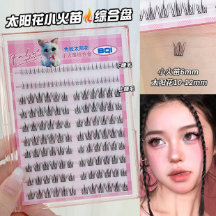 Bqi Ten Rows of Large-Capacity Glue-Free False Eyelashes Comprehensive Plate Glue-Free Sunflower False Eyelashes Cross-Border Wholesale