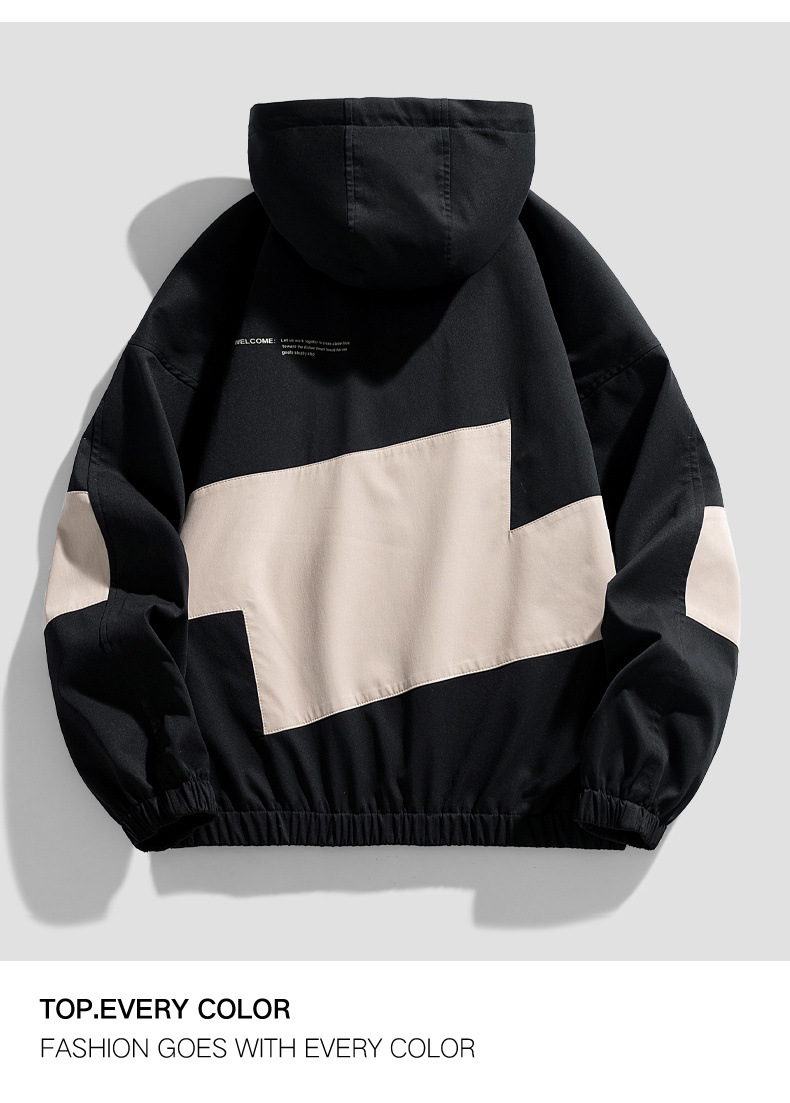 Giacca uomo casual a contrasto con revers stile windbreaker_voghion.com