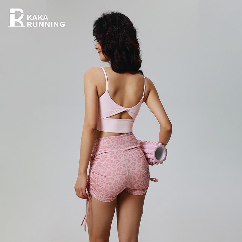 Run Kaka Sling Sports Bra Women's Beauty Back Professional Yoga Pilates Top Fitness Bra with Chest Pad