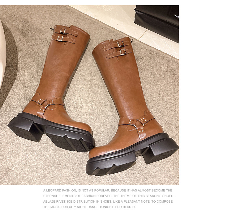 Talpă groasă, versatilă, cu tub lung pentru femei, în toamna anului 2024, cu o senzație de înaltă calitate. Statură mică, creștere în înălțime,_voghion.com