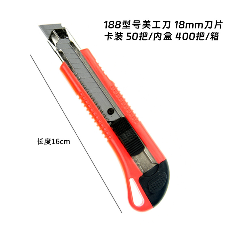 Los expertos eligen un soporte para cuchillos para uso industrial, desmontaje engrosado, corte de papel expreso, cuchillo para papel tapiz, hoja negra grande al por mayor 18mm