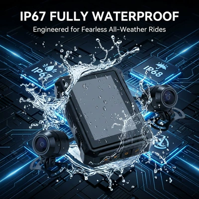 Recorder with 3inch Screens, High-Definition: Motorcycle driving recorder