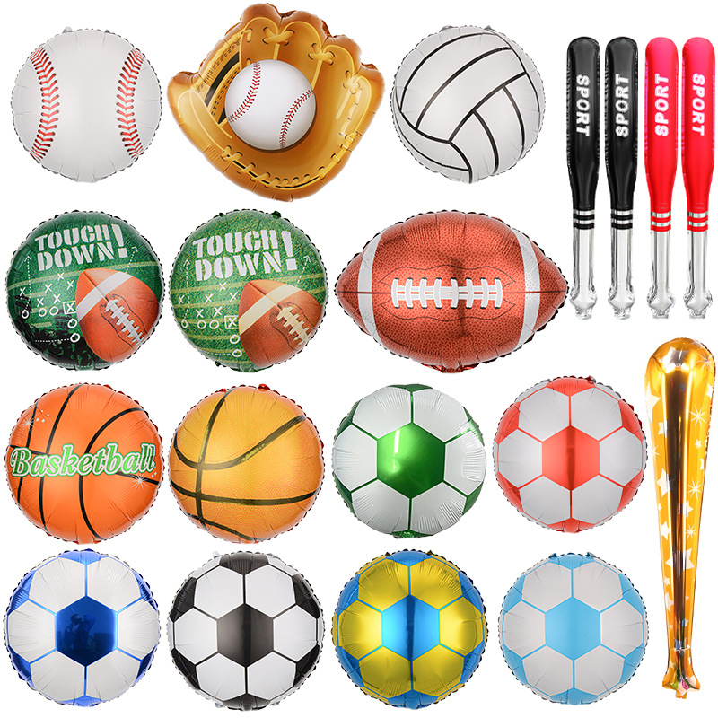 Globos de fútbol americano de 18 pulgadas, rugby, baloncesto, guantes de béisbol, decoraciones de globos de aluminio con temática deportiva de golf. image 3