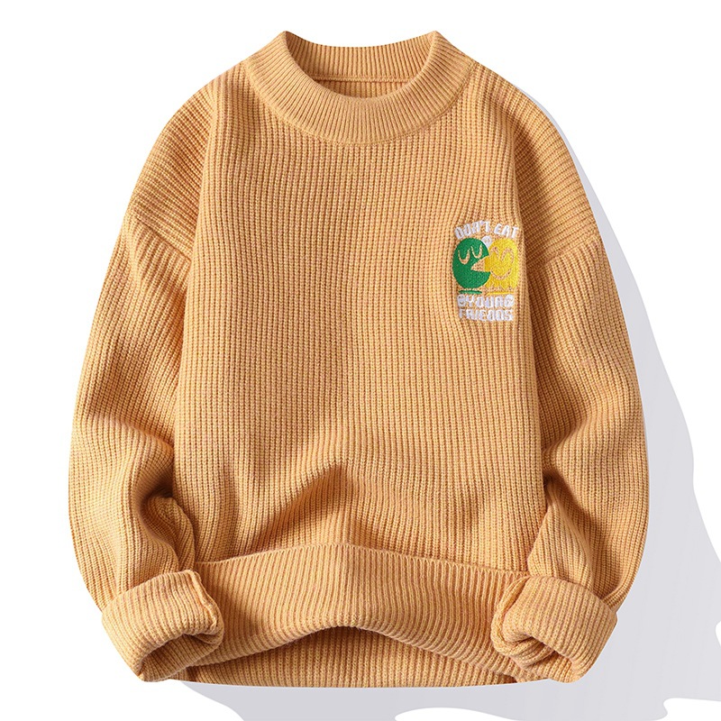 Men's Clothing supply of round neck sweaters for men, new style solid color bottoming tops , trendy casual knitted sweaters for men_voghion.com