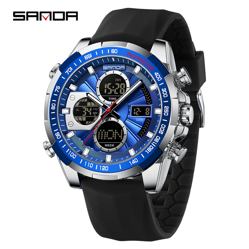 SANDA SANDA 5105 nuevo calendario multifuncional relojes de hombres estudiantes al aire libre relojes de luz impermeable