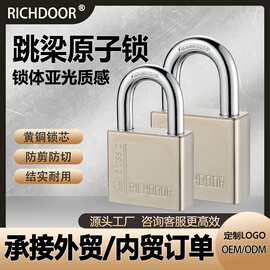 跳梁挂锁宿舍门锁铁大门木橱柜锁家用小锁头防撬电镀亚光原子挂锁