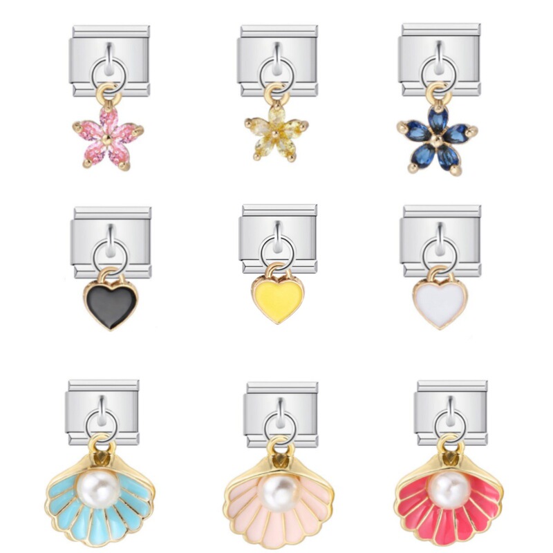 Charm Pendant Style Italian Modular Bracelet Single Shell Pearl Watch Strap Chain Italian Charms Charm Pendant Style Italian Modular Bracelet Single Shell Pearl Watch Strap Chain Italian Charms