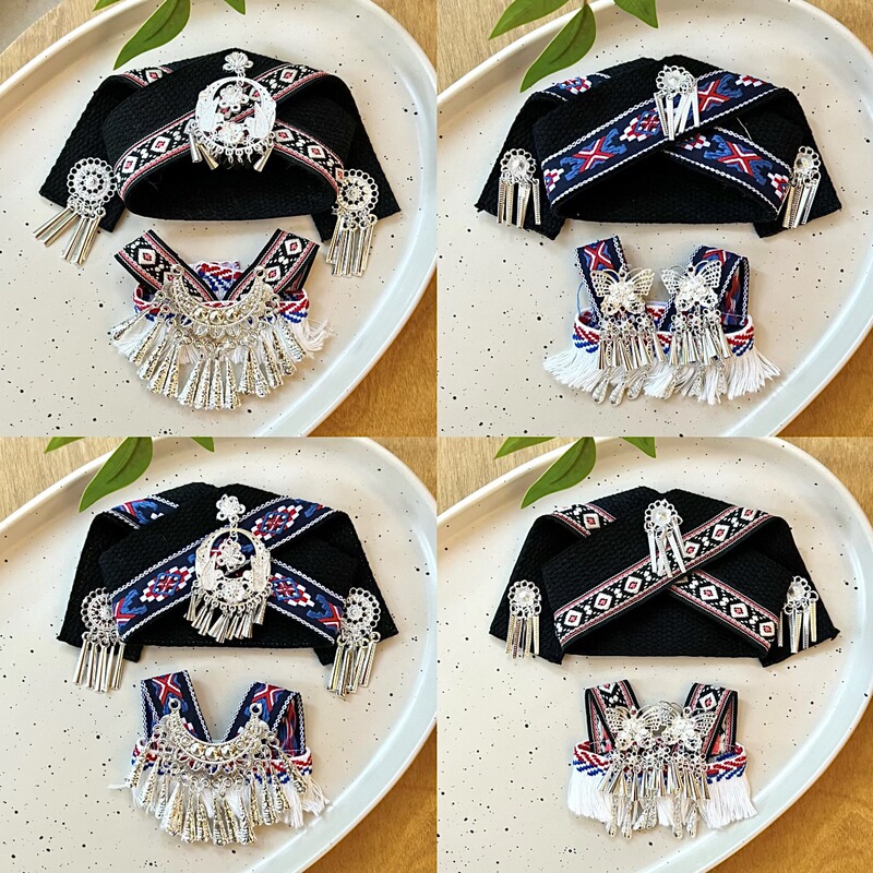 [Only for Baby Clothes] Suitable for First, Second and Third Generation Vinyl Baby Clothes, Ethnic Style Clothing, Zhuang Ethnic Clothing Accessories, Sitting Party