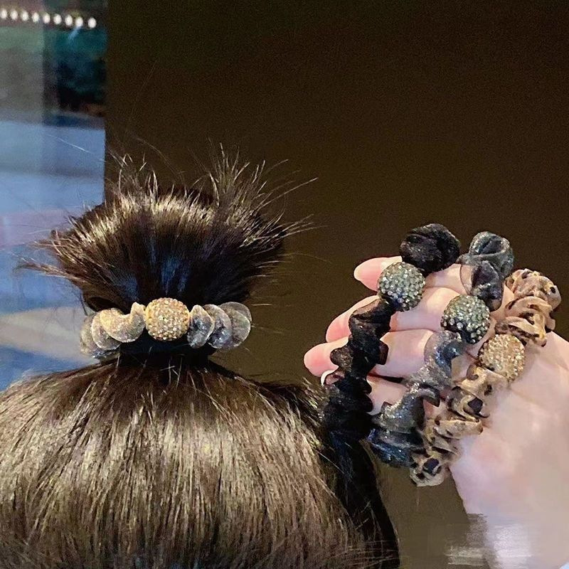 Organza Hair Rope Rubber Band Women's High Elastic Ponytail Small Intestinal Ring Hair Rhinestone Hair Rope All-match Internet Celebrity Hair Ring Hair Accessories