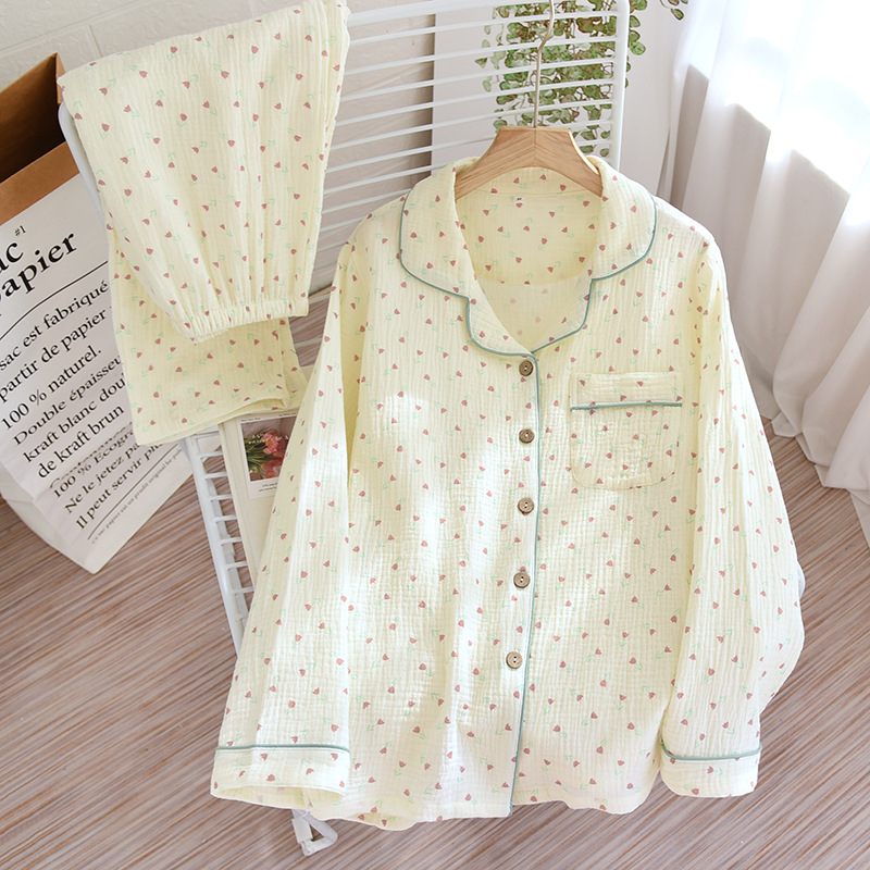 ZHYベージュの小さなチューリップ-クレープの襟めくりセット