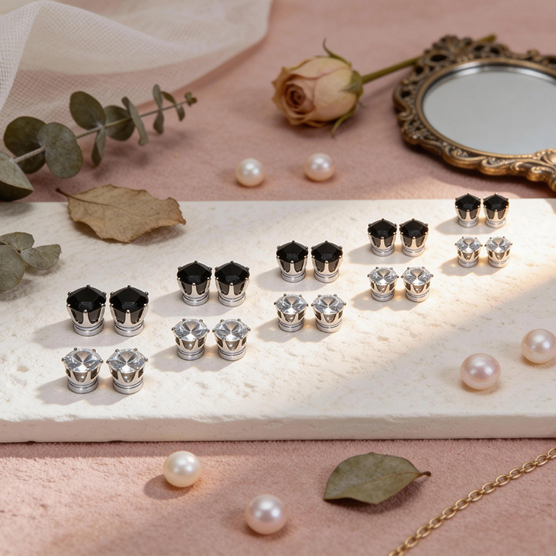 Wow, super shiny magnetic ear cuffs, no piercing required, magnetic design, unisex, zircon ear bone clips, no need for piercing