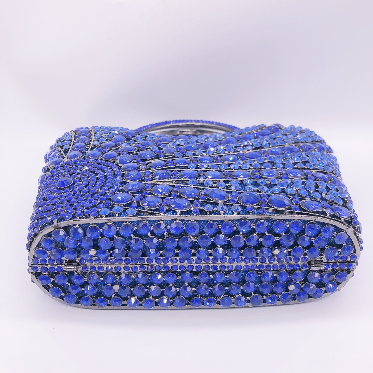 Túi clutch nữ đính đá dạ hội dáng đứng đeo chéo xách tay phong cách châu Âu — bạc, Bạc AB, màu vàng, Champagne màu chi tiết 11
