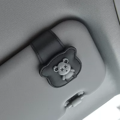 Car-Mounted Glasses Clip, Sunglasses Holder, Sun Visor Storage Box, Multifunctional Clip for Car Driver's Seat (Car Glasses Clip/Bill Clip) - blackgrey
