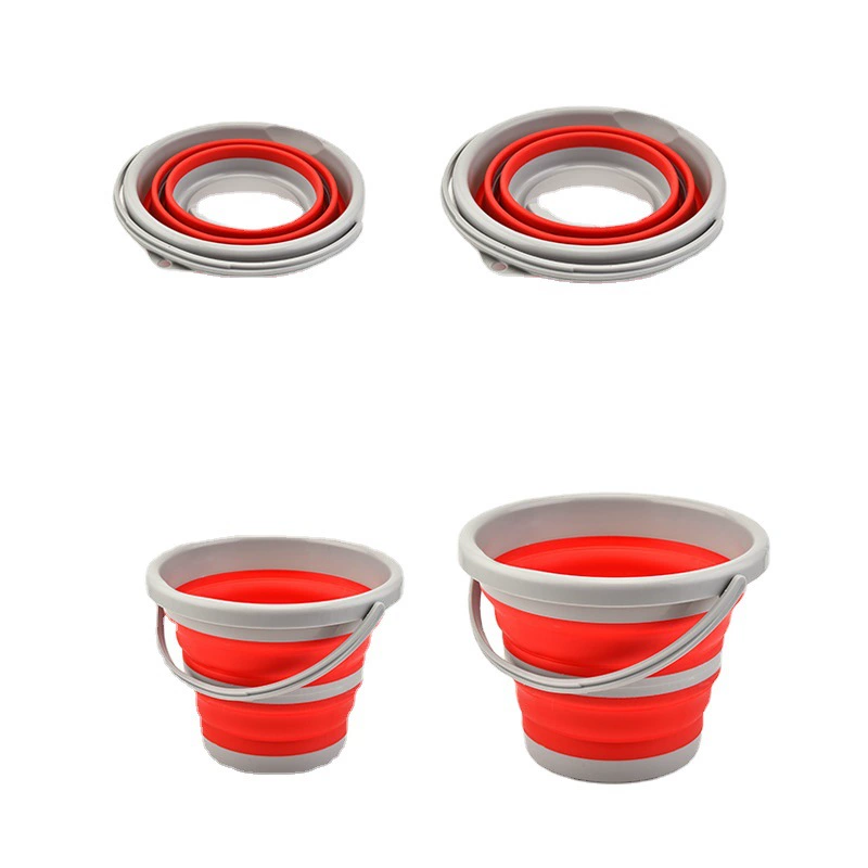 Handheld silicone plastic bucket for camping