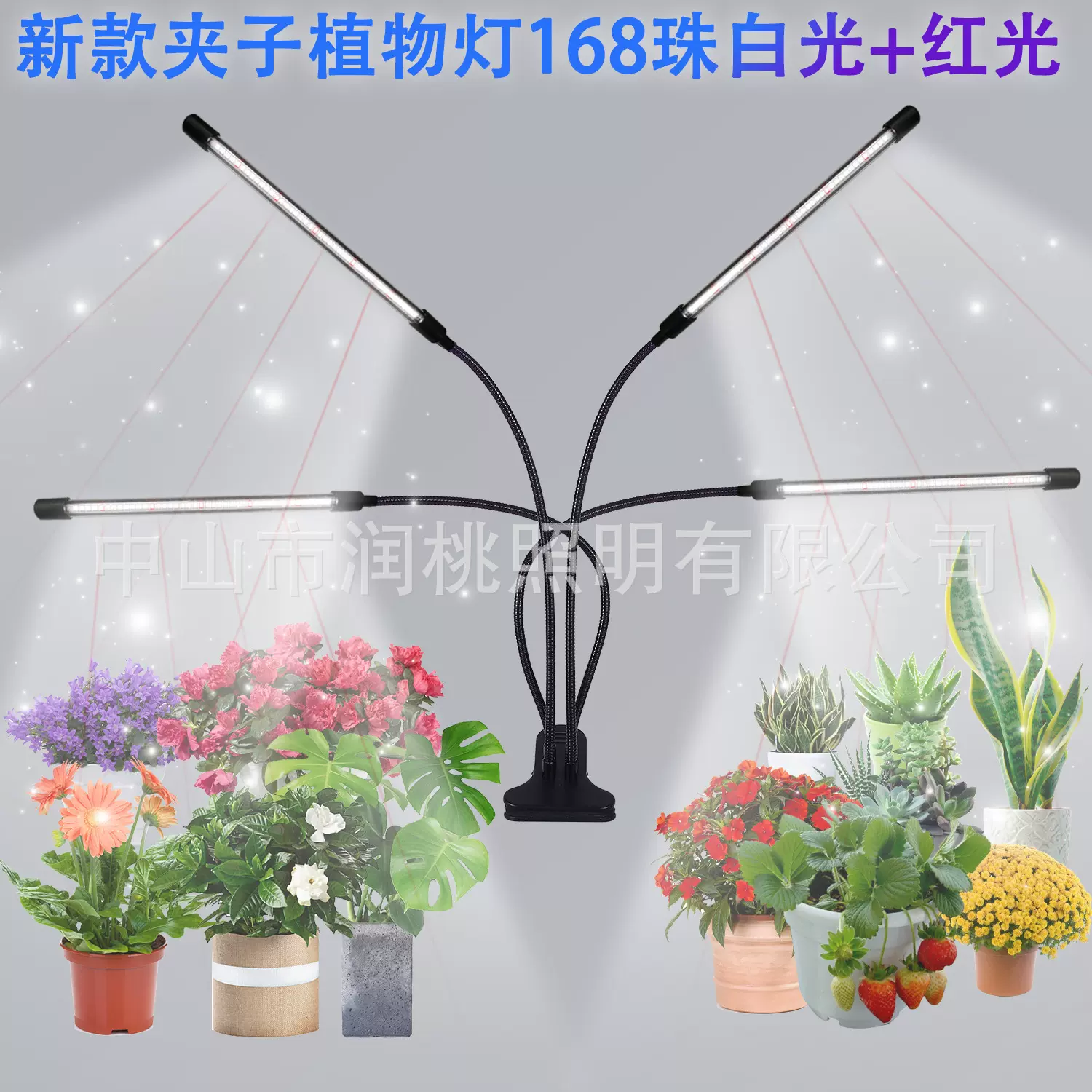 42珠夹子灯全光谱植物生长灯桌面补光灯多肉led可调光多肉适用