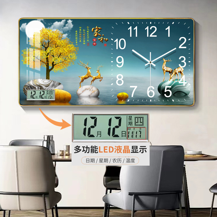 Reloj de pared con calendario perpetuo silencioso, con temperatura – reloj de cuarzo de moda, venta directa de fábrica.