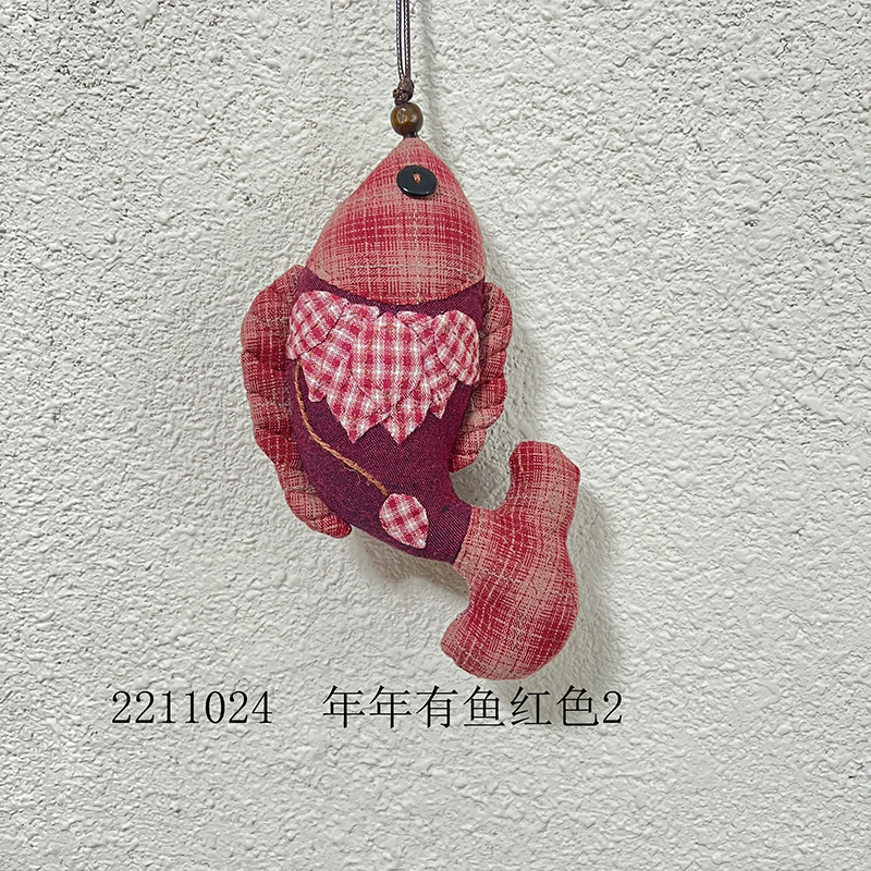 Año nuevo hecho a mano diy patchwork creativo colgante de pescado lu material de bordado paquete regalo de año nuevo decoración del coche pequeño colgante de la bolsa de pescado