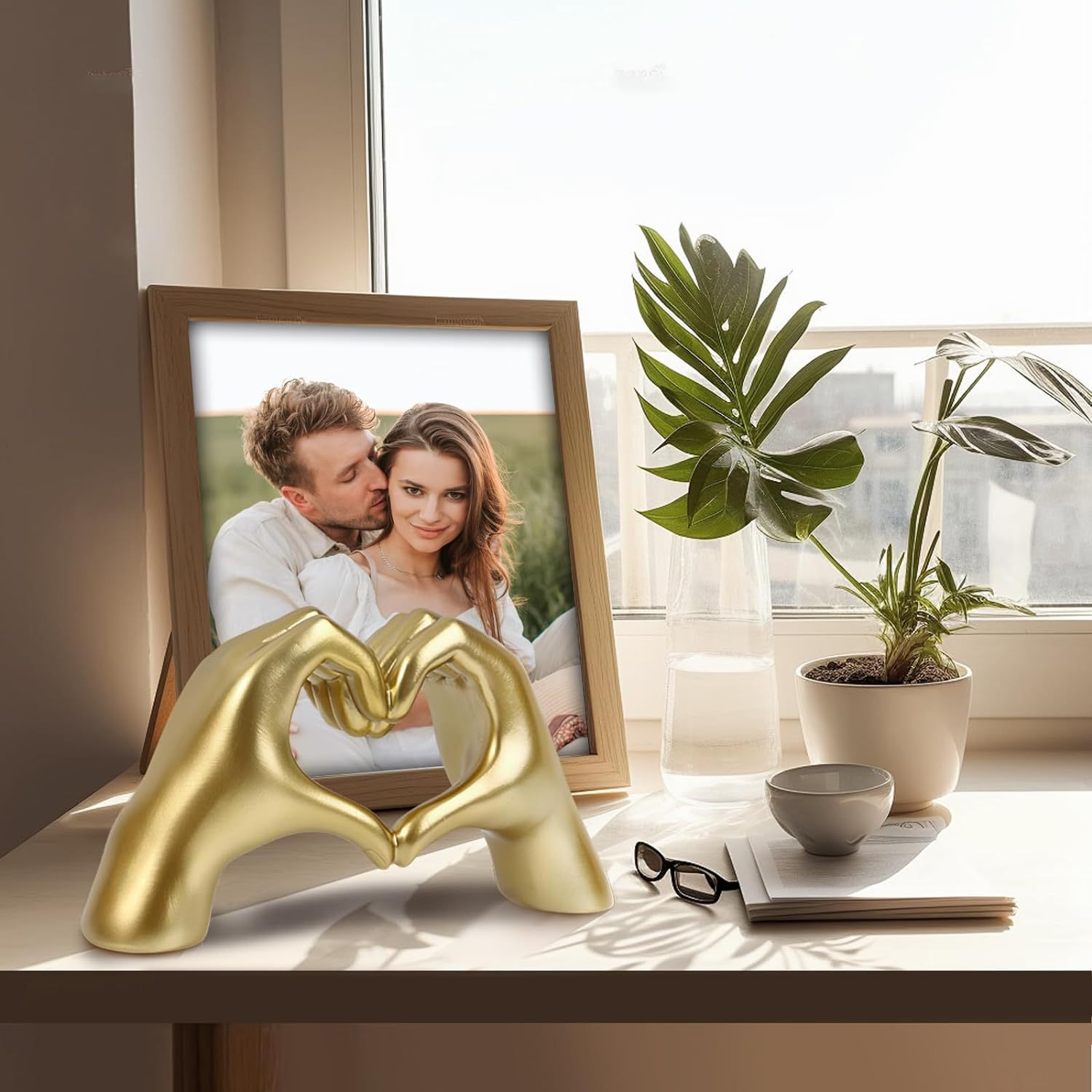 Transfronterizos dos manos amor que amor resina artesanía decoración para el hogar estatua decoración de escritorio festivales boda