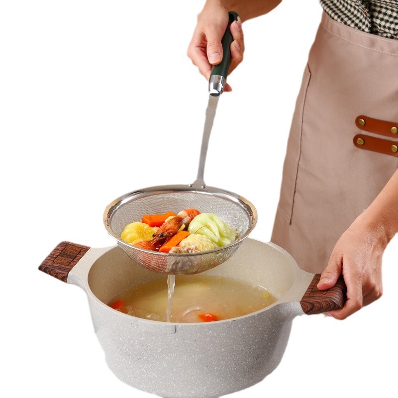 Colador de cocina de acero inoxidable, filtro de harina, fideos para el hogar, albóndigas, criba de red para freír, leche de soja, filtro de jugo, colador