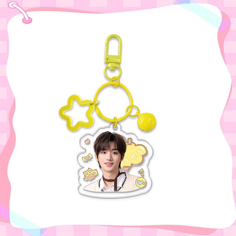 三次元明星系列五角星铃铛亚克力挂件扣定 制LOGO图案箱包挂饰DIY|undefined