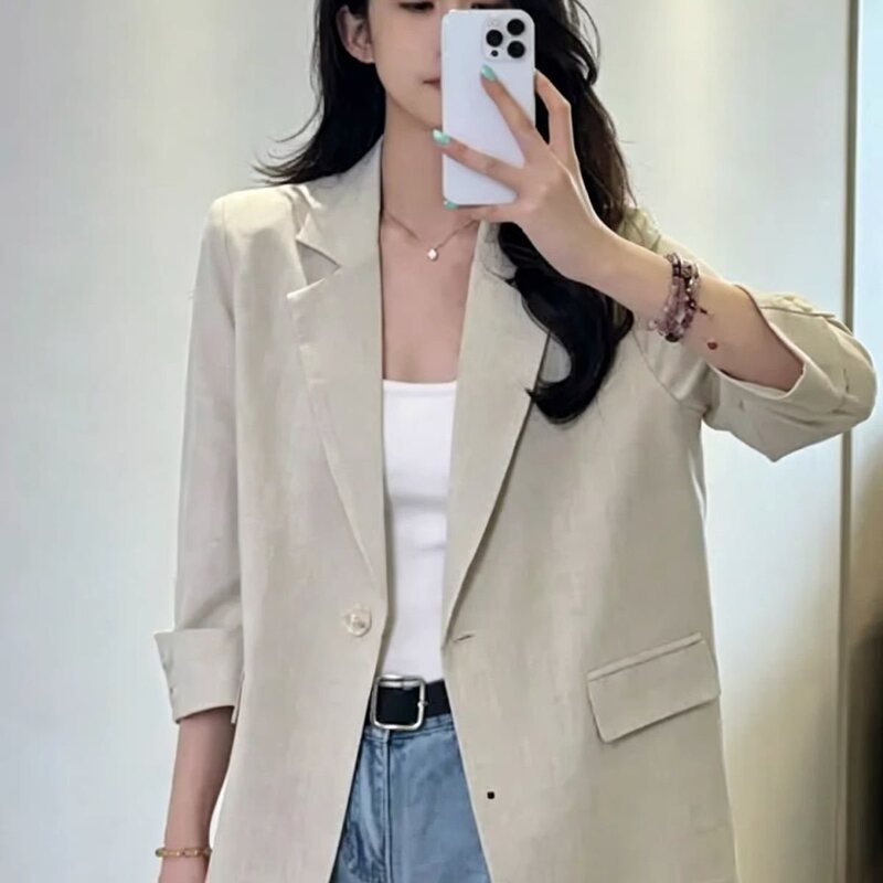 New summer blazer, thin women's blazer, loose and slimming small suit