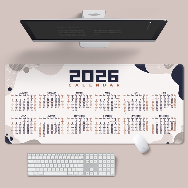 Alfombrilla de Ratón con Calendario del Año del Caballo 2026, Extra Grande, Antideslizante, Lavable, Regalo, Calendario de Oficina, Calendario Anual, Calendario Mensual, Alfombrilla de Escritorio, Venta al por Mayor