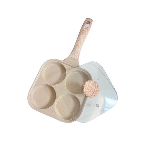 Family Glass Lid Frying Pan with Reversible Bottom Gas Stove Electric Stove Universal Egg Cooking Gadget Cross-border Speciality Scarce