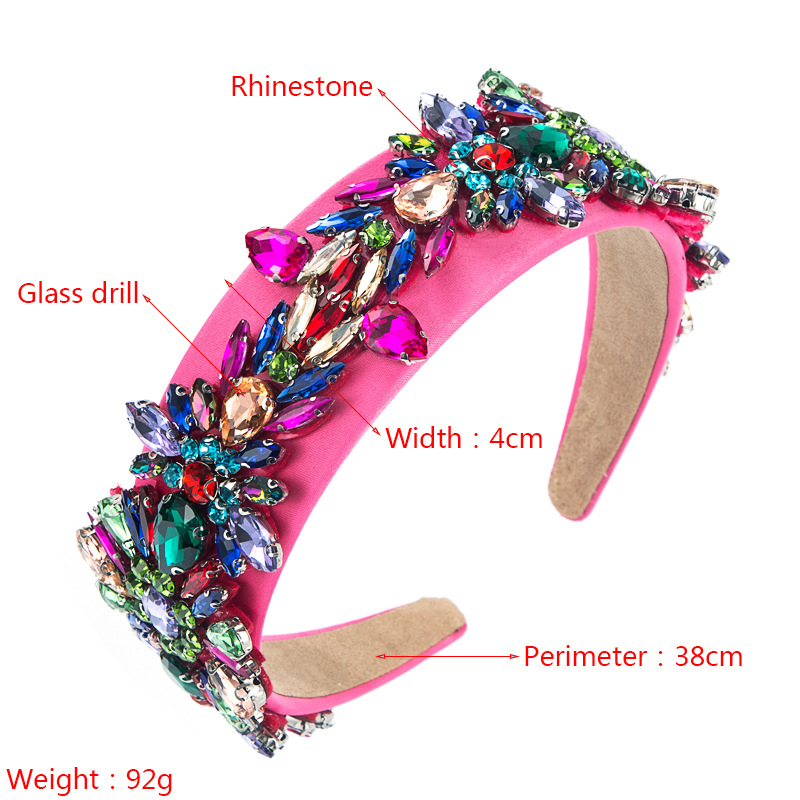 Retro Fashion Shiny Glass Luxury Temperament Trend Party Wide-sided Headband display picture 1