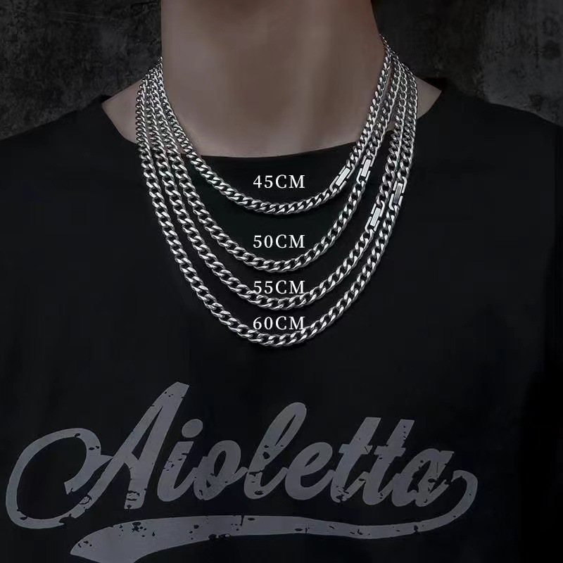 Stainless Steel Cuban Chain Necklace For Men And Women Trendy_voghion.com